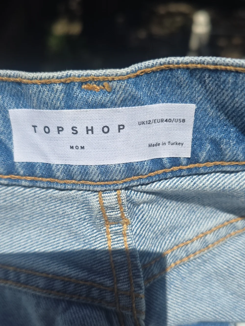 Topshop Mom Denim Shorts Light Wash US 8